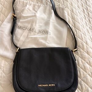 Michael Kors Black Crossbody Bag with Gold Accents